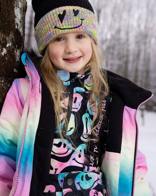 Two-Piece Thermal Underwear Set Smiley Face Girl-1