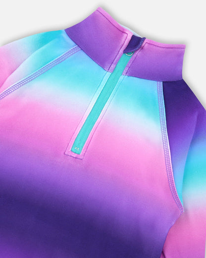 Two-Piece Thermal Underwear Set Purple Gradient-3