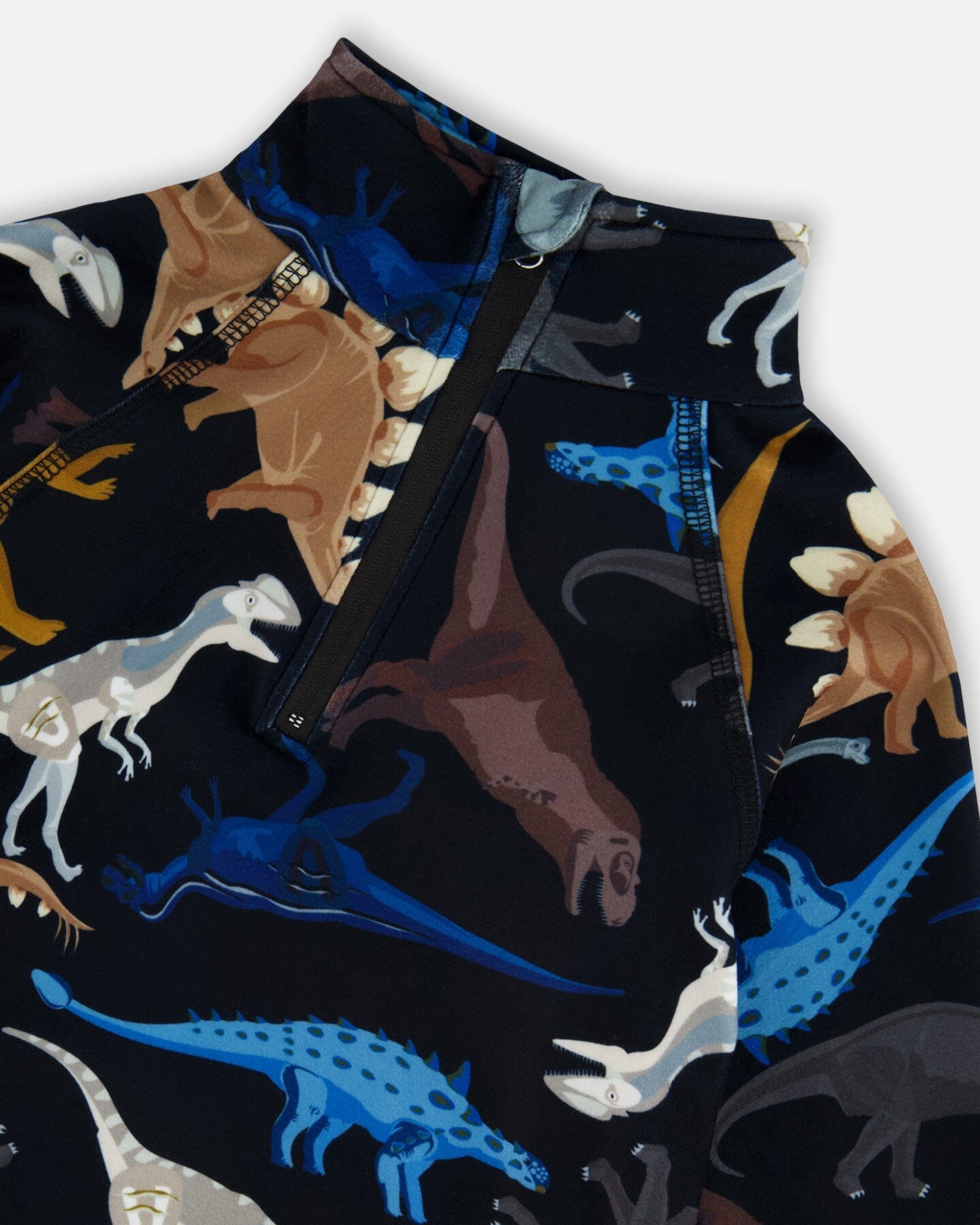 Two-Piece Thermal Underwear Seat Black Dinosaur Print-3