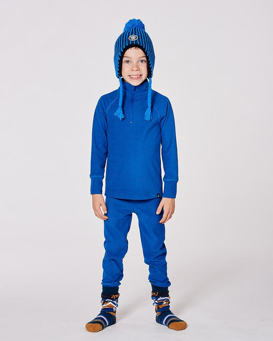 Two-Piece Thermal Underwear Set Blue-1