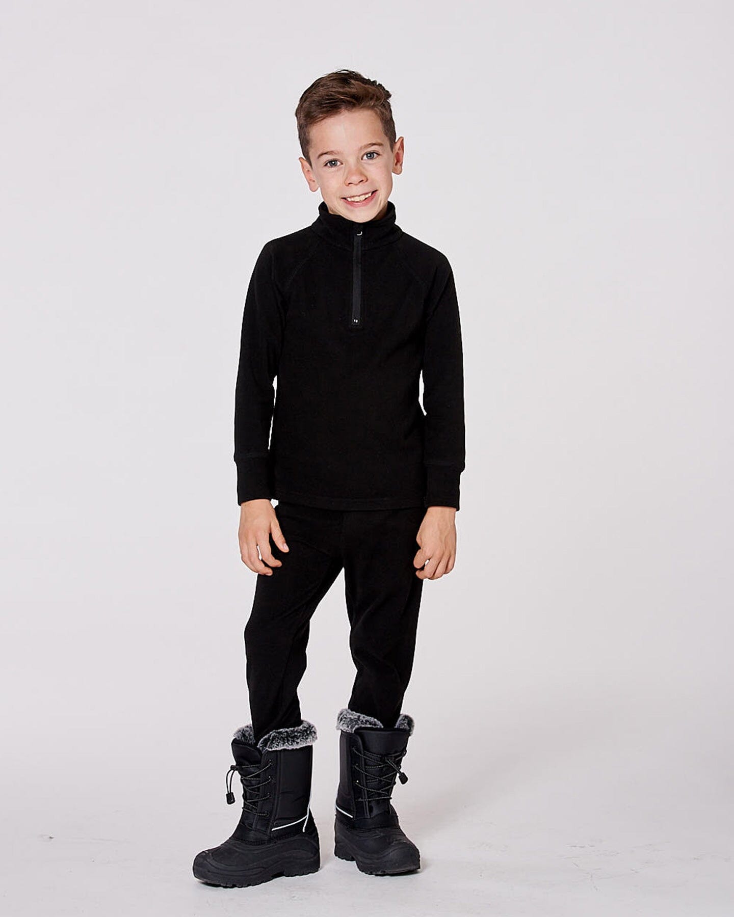 Two-Piece Thermal Underwear Set Black-1