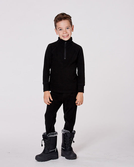 Two-Piece Thermal Underwear Set Black-1