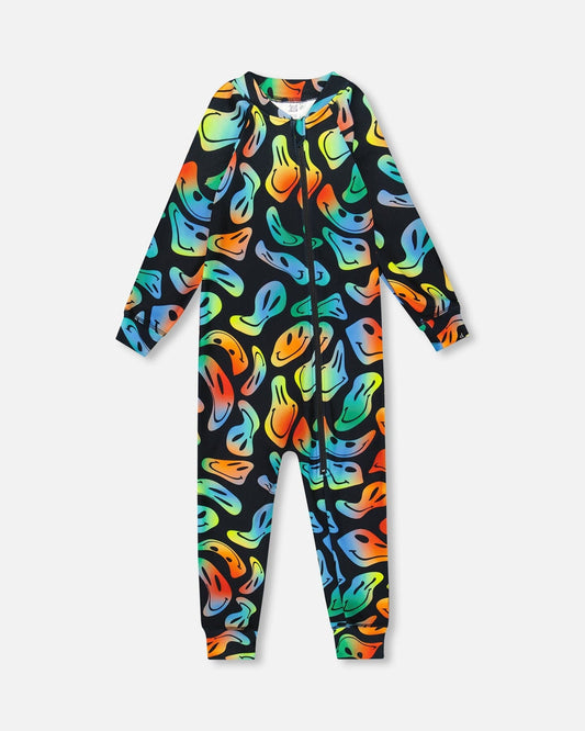 One-Piece Thermal Underwear Smiley Face Boy-0