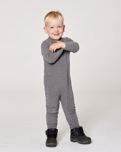 One-Piece Thermal Underwear Dark Heather Gray-1