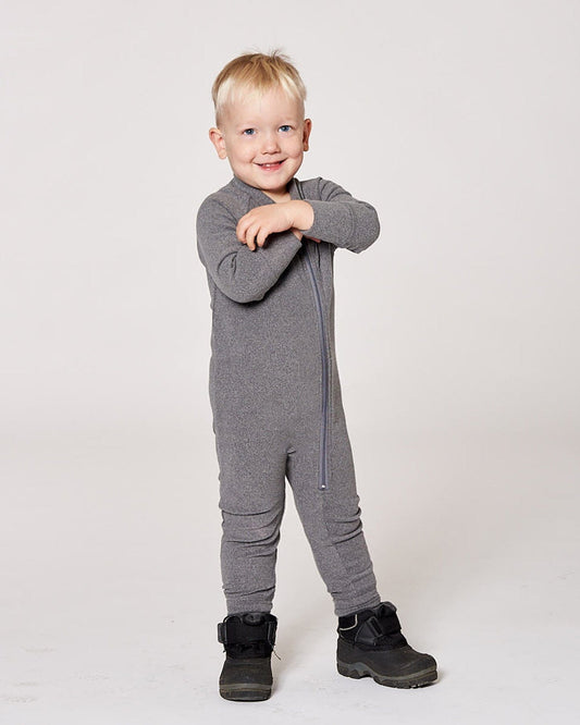 One-Piece Thermal Underwear Dark Heather Gray-1
