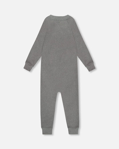 One-Piece Thermal Underwear Dark Heather Gray-2