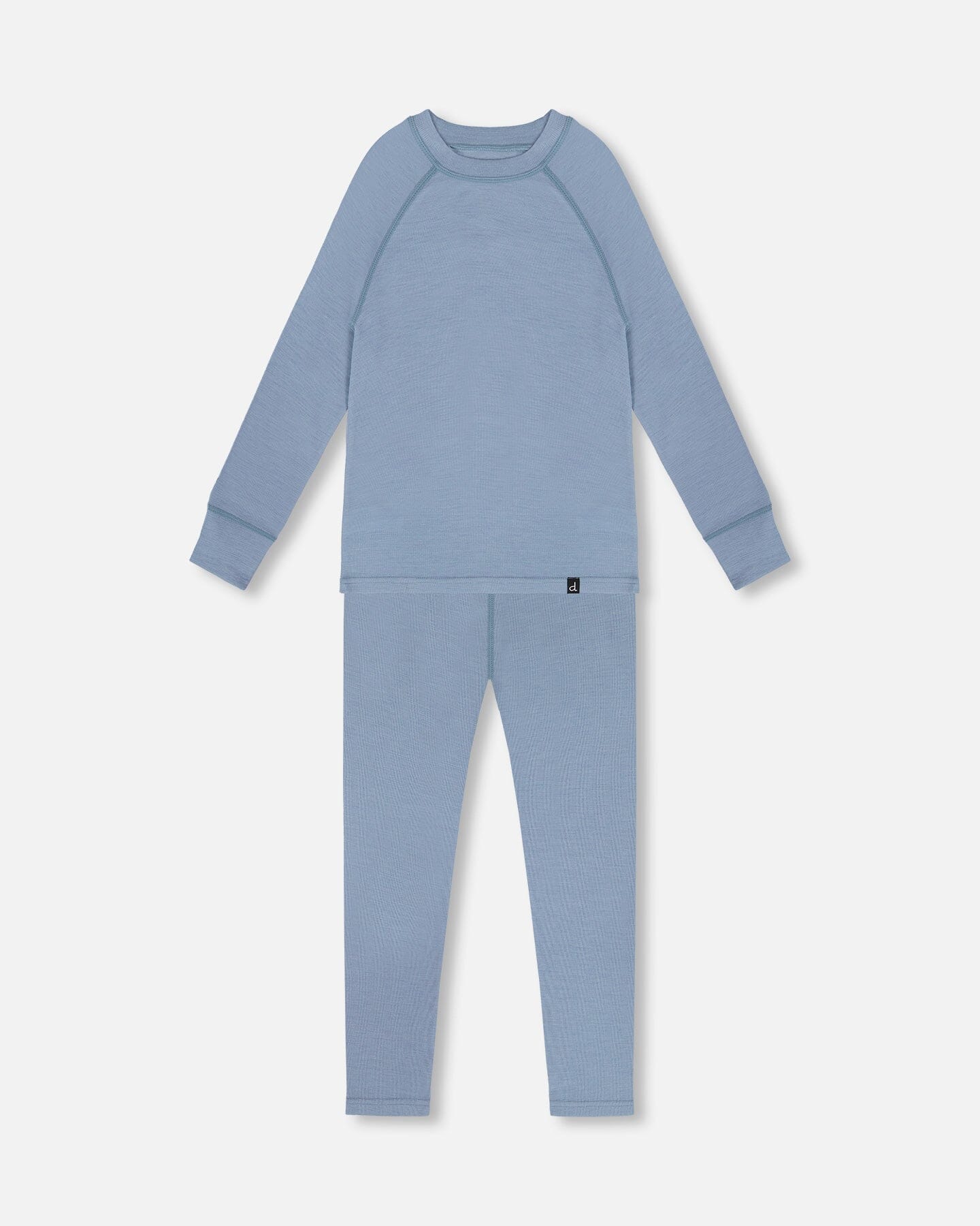 Merino Wool Base Layer Set Blue Gray-0