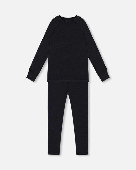 Merino Wool Base Layer Set Black-0