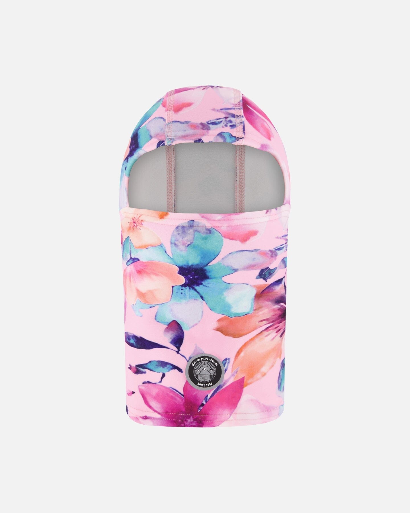 Brushed Jersey Balaclava Pink Watercolor Flower Print-0