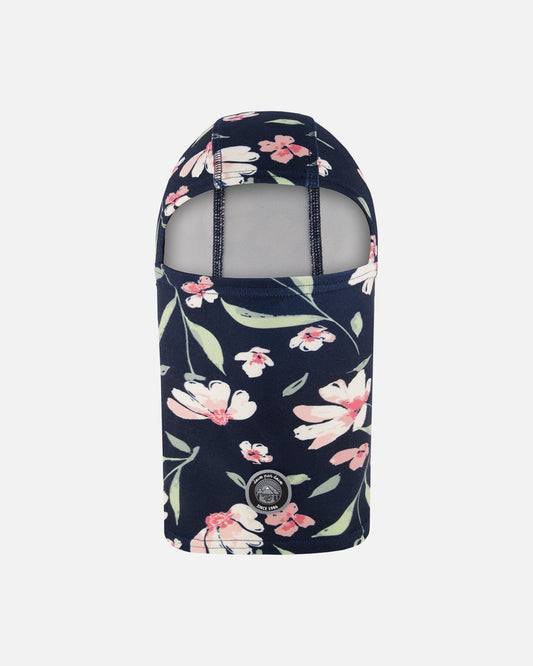 Brushed Jersey Balaclava Navy Flower Print-0