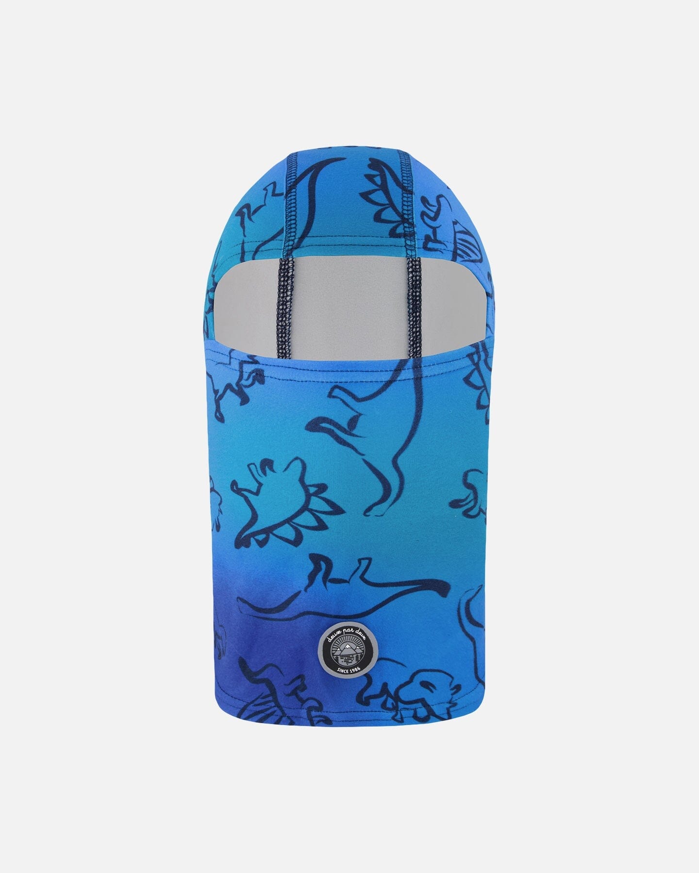 Brushed Jersey Balaclava Blue Gradient Dinosaur Print-0