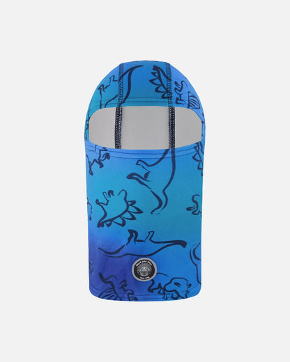 Brushed Jersey Balaclava Blue Gradient Dinosaur Print-0