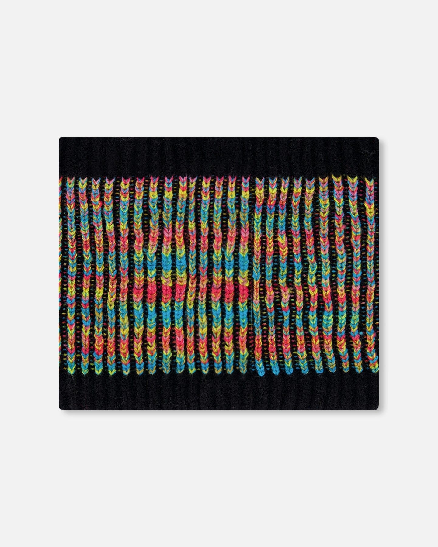 Lined Knit Neckwarmer Black And Multicolor-1