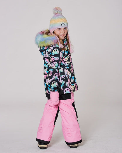 Lined Peruvian Knit Pompom Hat Multicolor-1