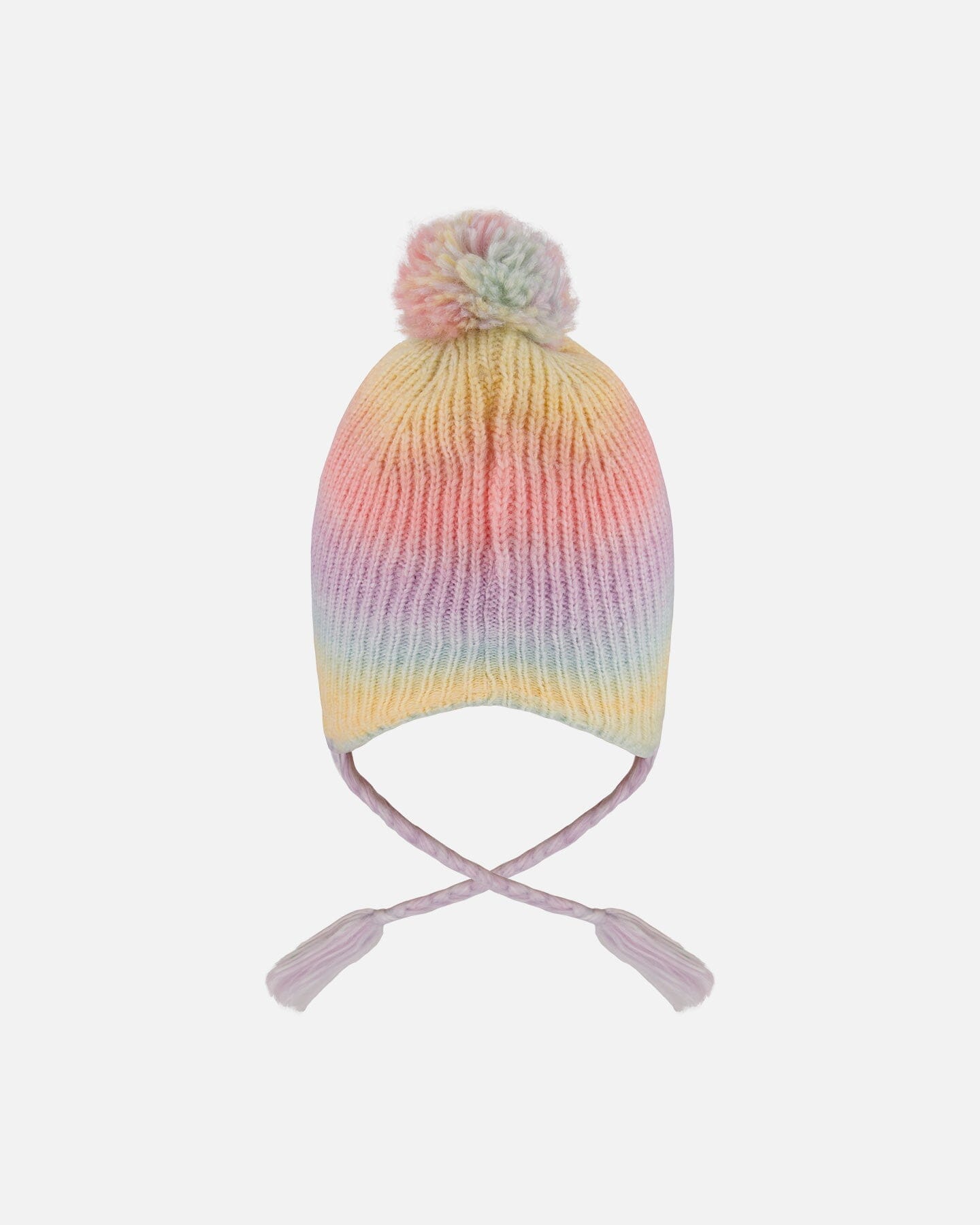 Lined Peruvian Knit Pompom Hat Multicolor-2