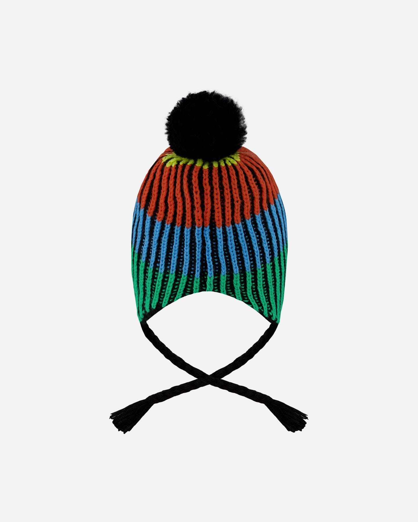 Lined Peruvian Knit Winter Hat With Pompom Multicolor-2