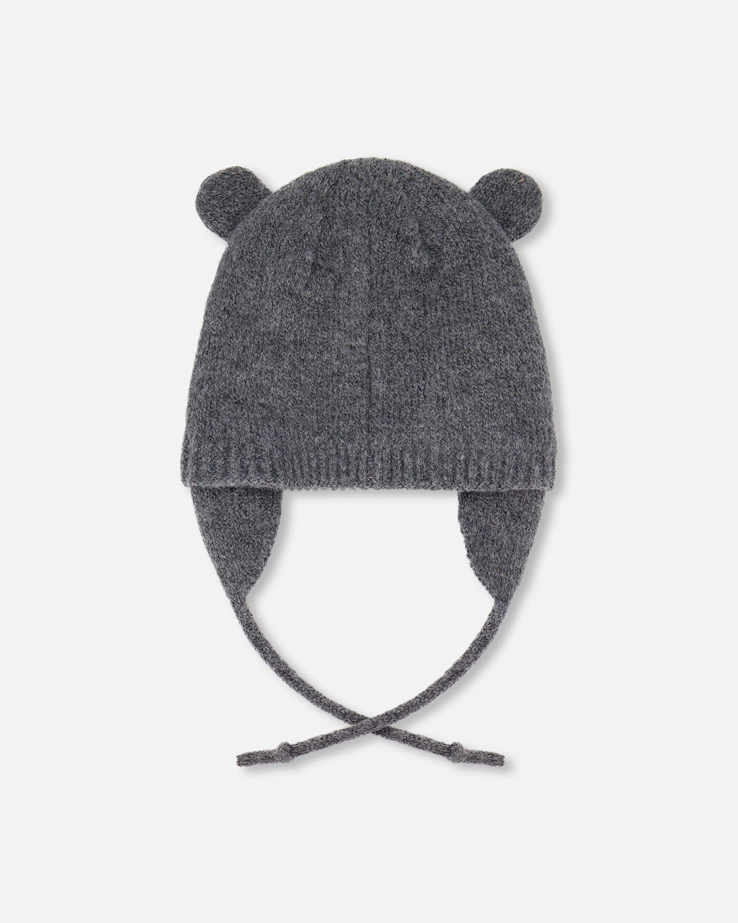 Lined Knit Hat With Ears Gray-2