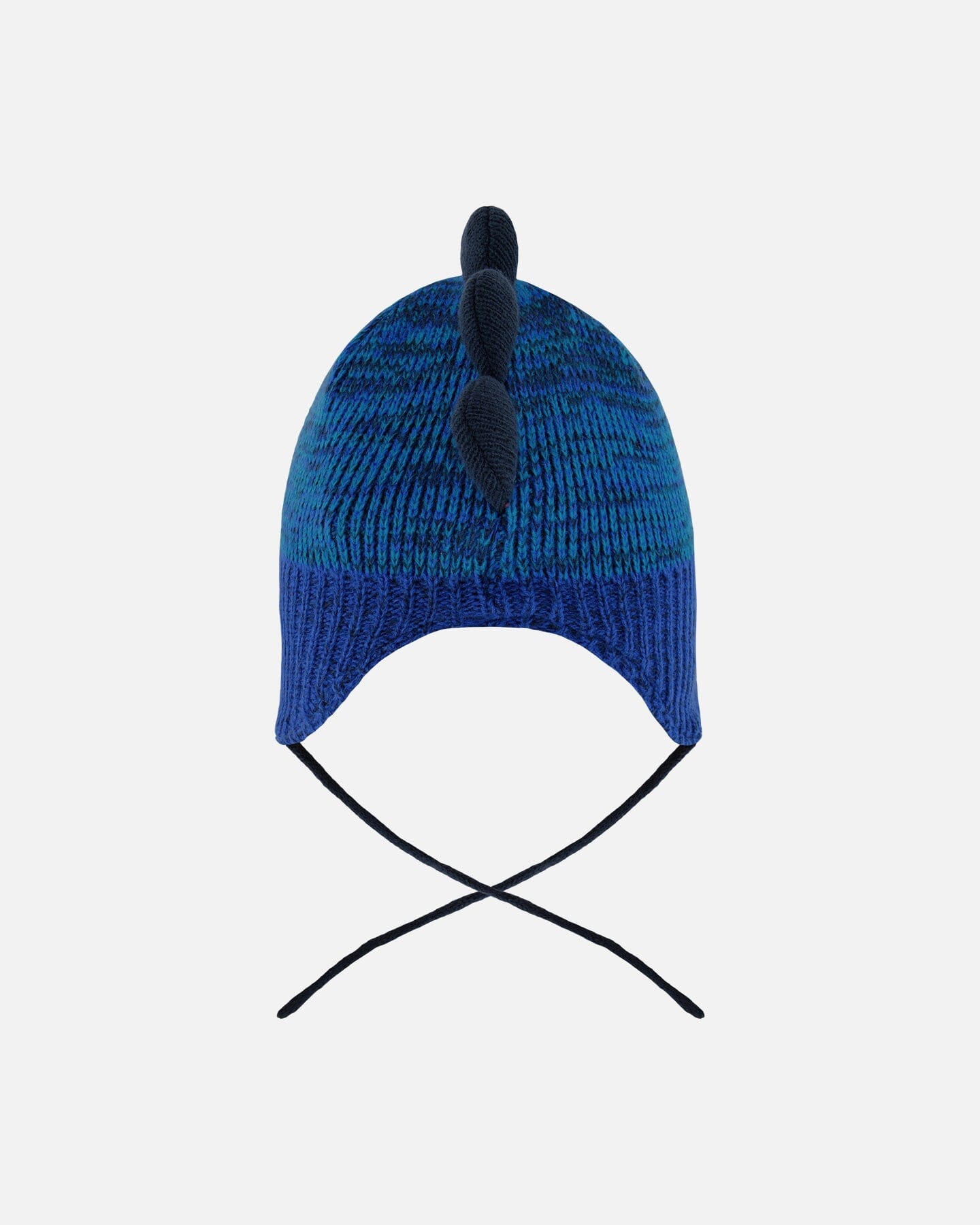 Lined Dino Peruvian Knit Winter Hat With Pompom Blue-3