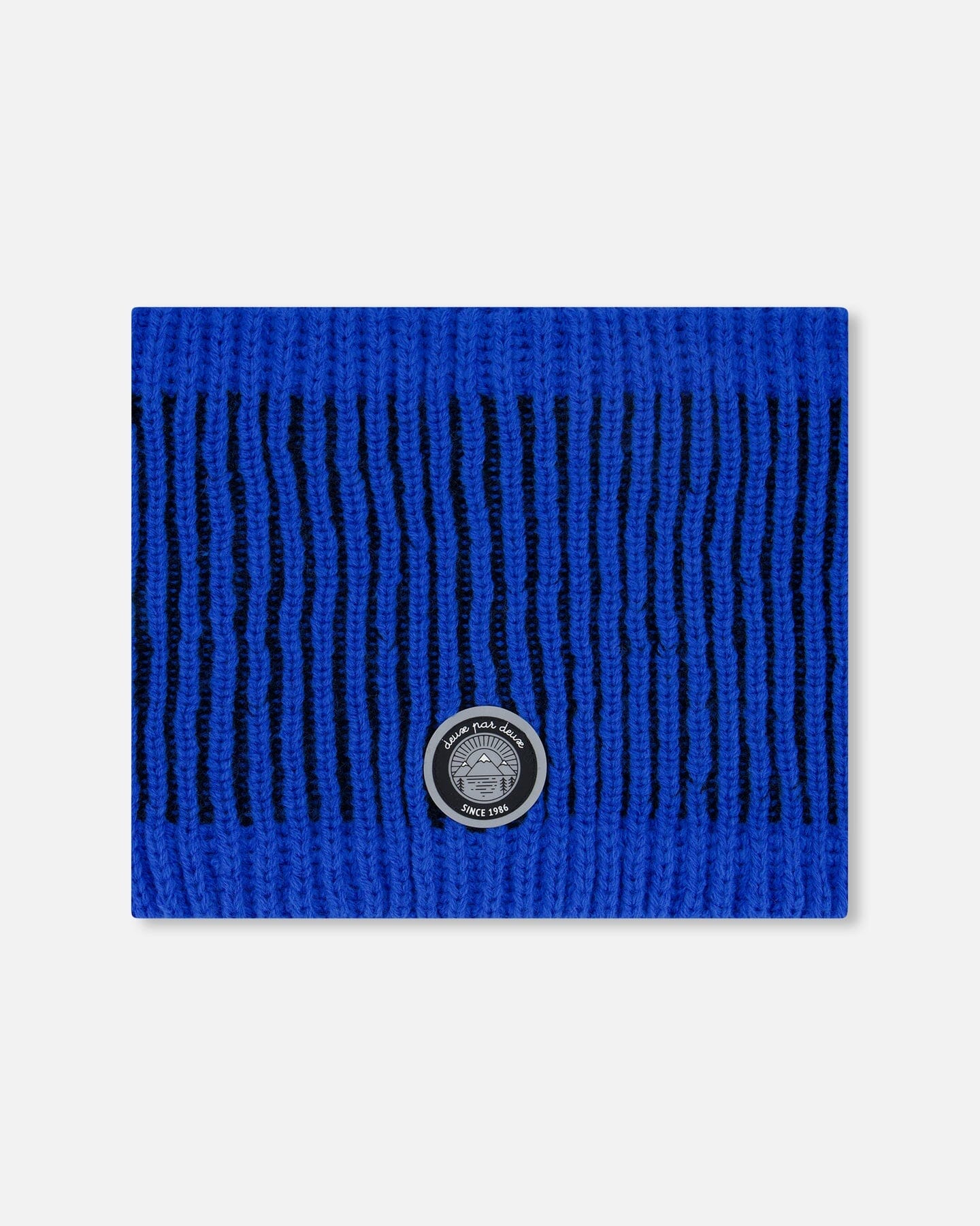 Lined Knit Neckwarmer Black And Blue-0