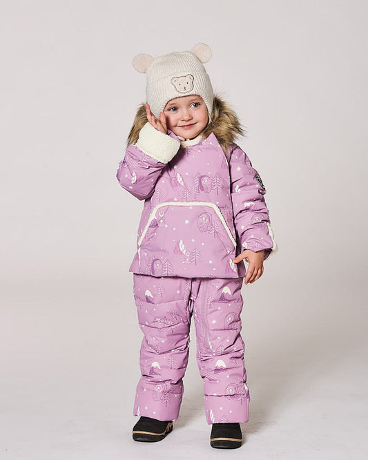 Lined Baby Winter Knit Hat With Ear Flaps Off-White-1