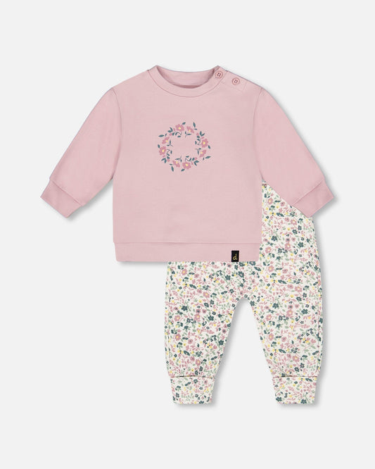 Organic Cotton Evolutive Pant And Long Sleeve Top Set Neutral Purple-0