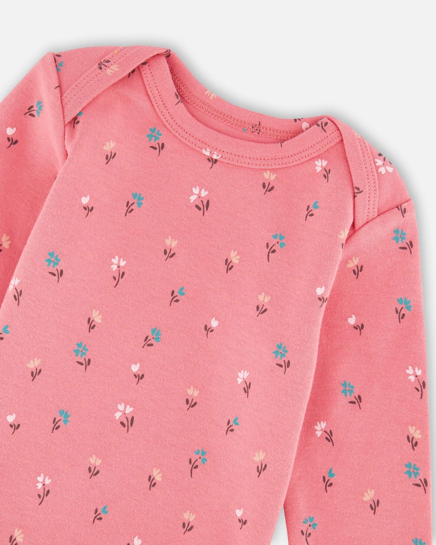 Organic Cotton Long Sleeve Romper Pink Floral-2