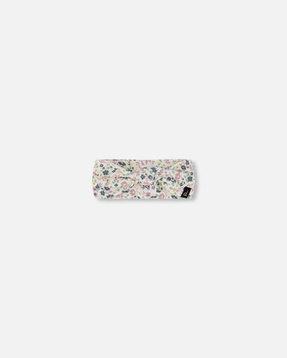 Organic Cotton Headband Off-White Floral-0