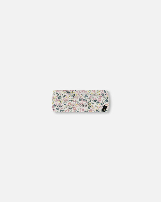 Organic Cotton Headband Off-White Floral-0