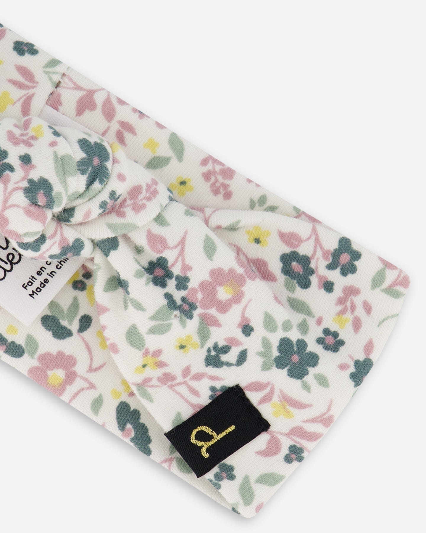 Organic Cotton Headband Off-White Floral-2