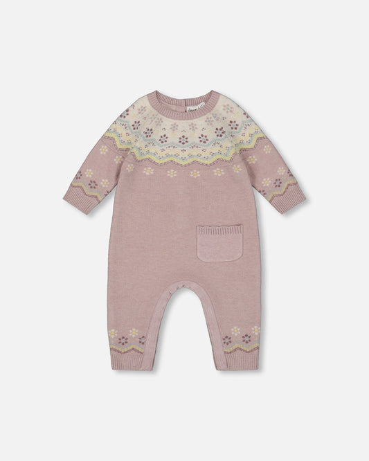 Jacquard Knitted Romper Keepsake Lilac-0