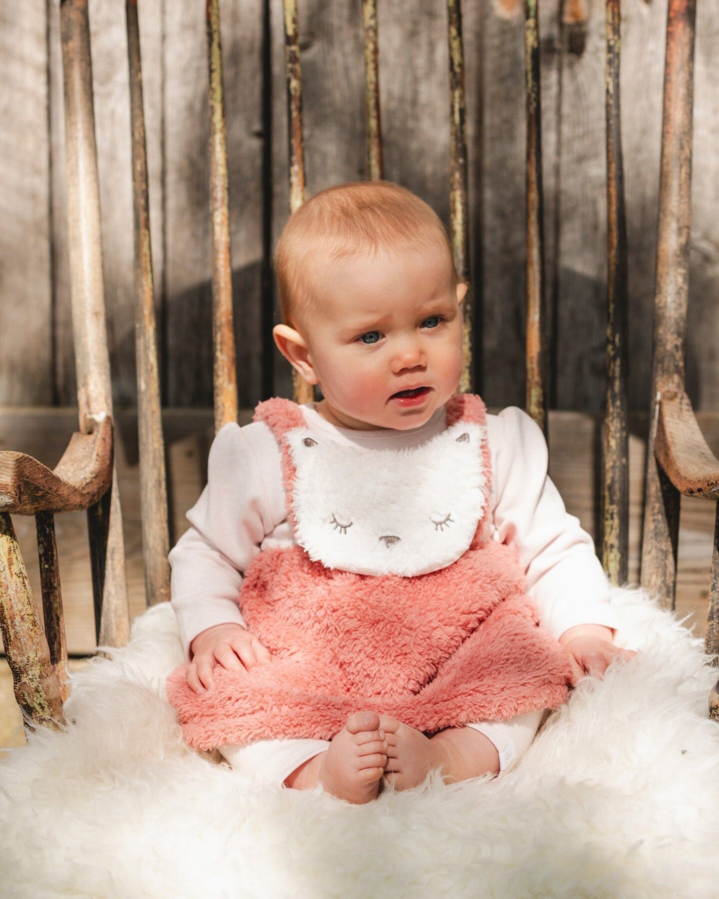 Bi-Material Dress And Leggings Set Old Pink-4