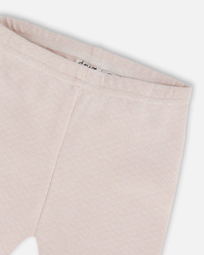 Bi-Material Dress And Leggings Set Old Pink-3