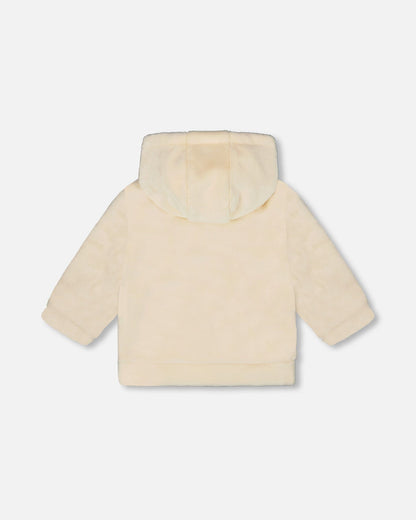 Plush Hooded Jacket Off White-2