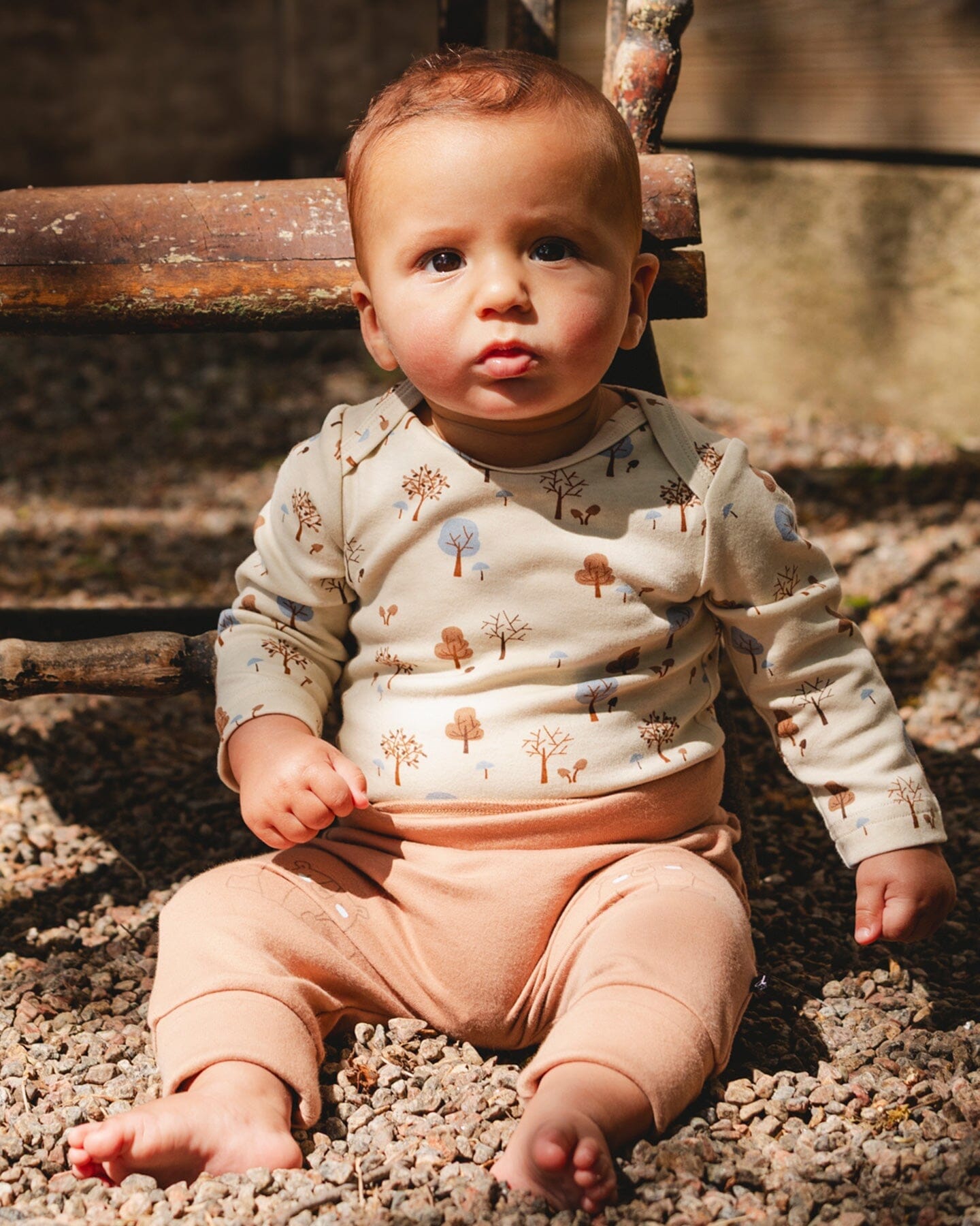 Organic Cotton Evolutive Pants Brown With Bears-1