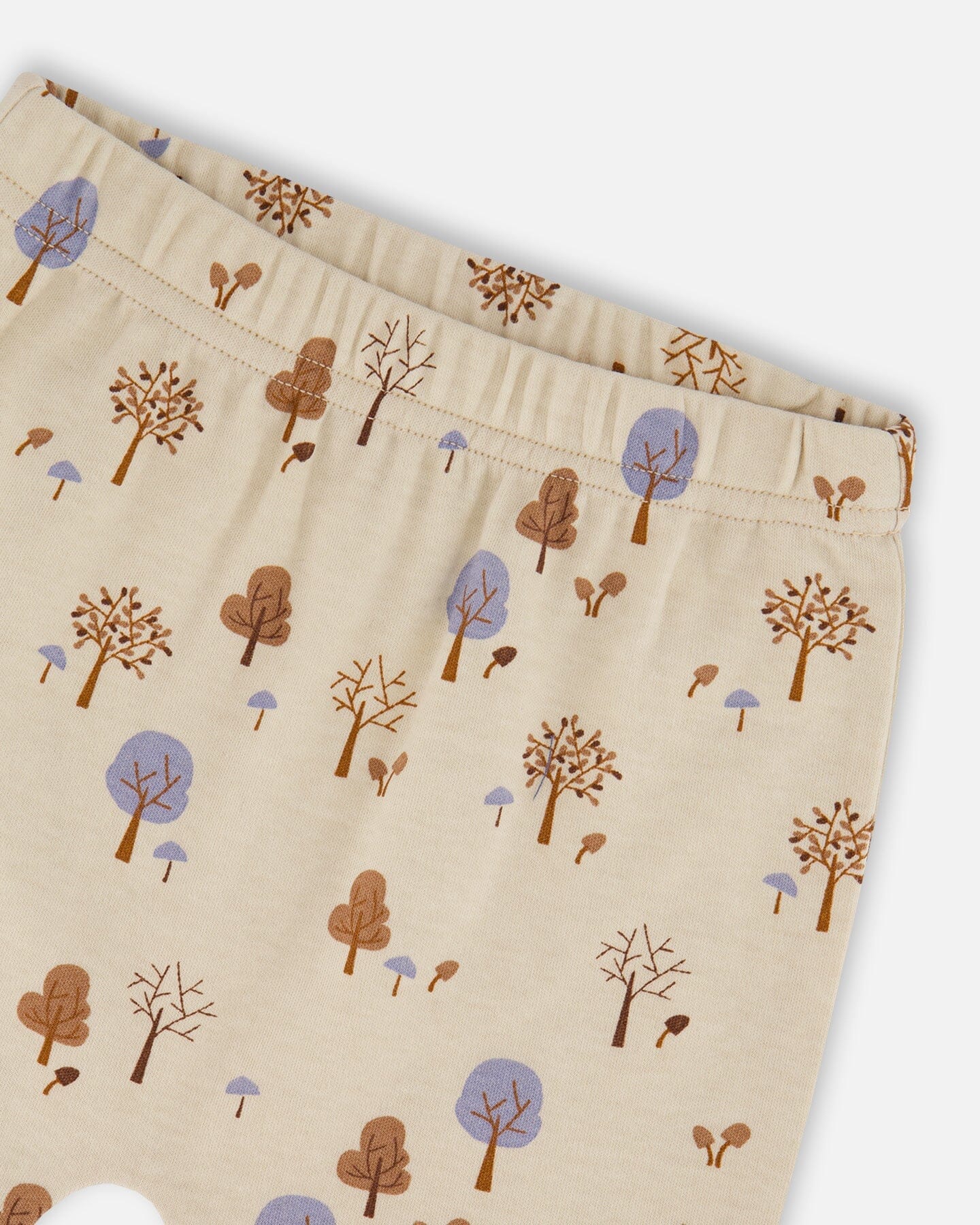 Organic Cotton Pant And Top Set Beige Tree Print-4