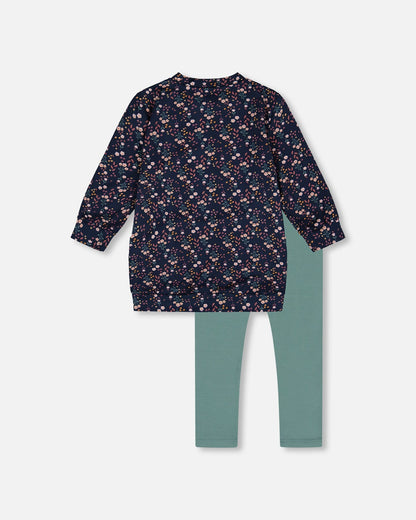 Tunic And Leggings Set Navy Floral-2