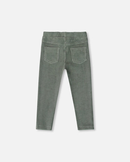 Stretch Velour Tregging Jade Green-2