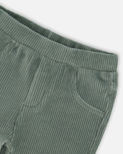 Stretch Velour Tregging Jade Green-3
