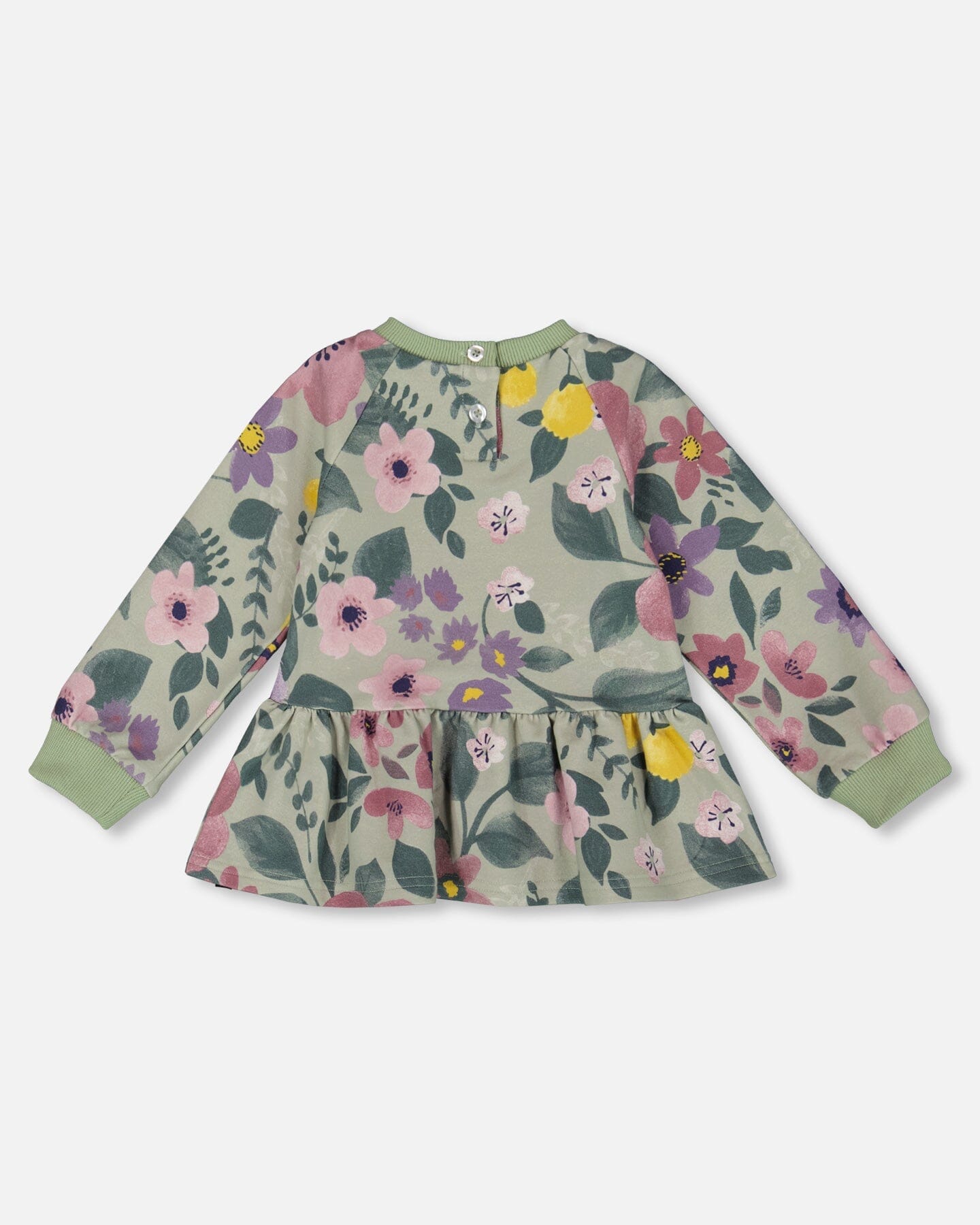 Stretch Fleece Sweatshirt Sage Floral-2