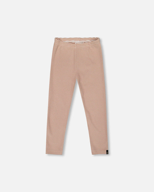 Rib Striped Leggings Beige And Off-White-0