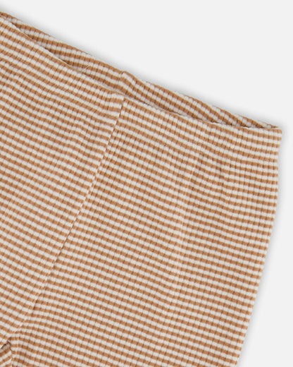 Rib Striped Leggings Beige And Off-White-3