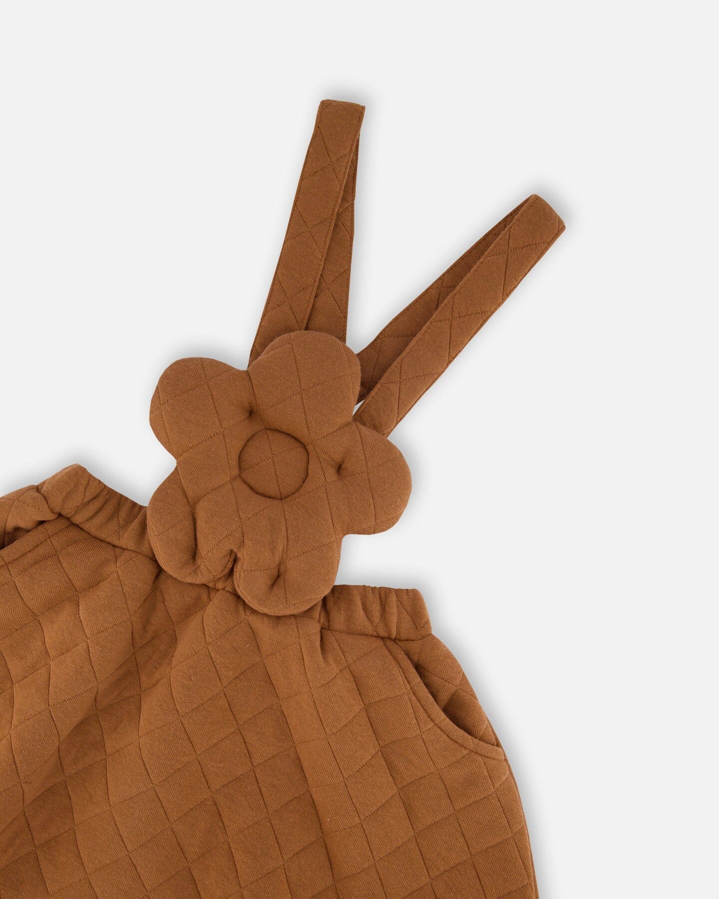 Quilted Overall Dress Mocha-3