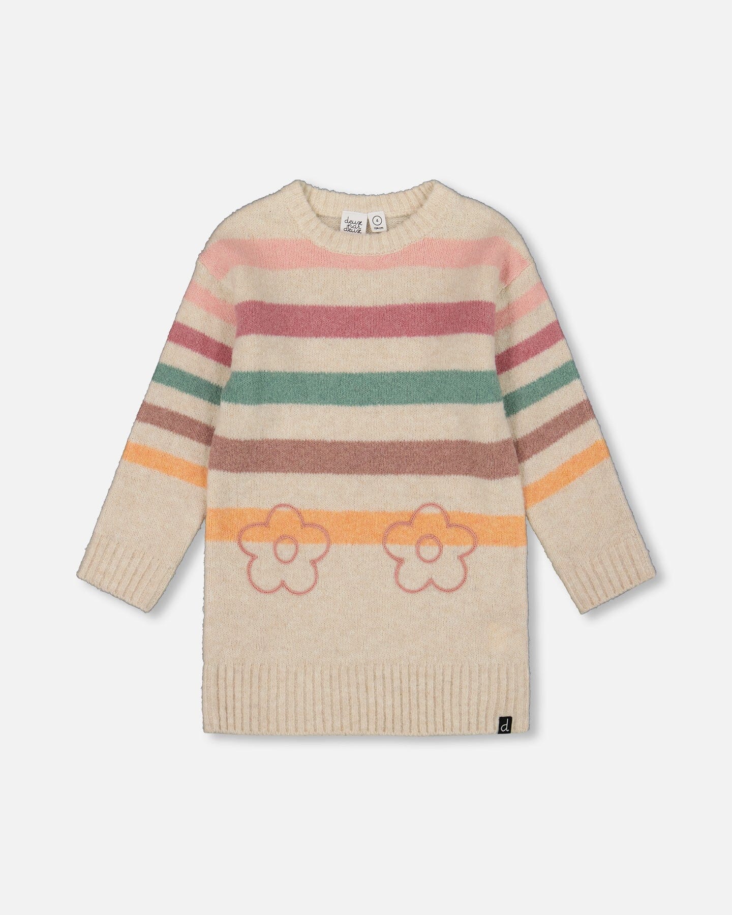 Knitted Tunic Off-White With Stripes-0