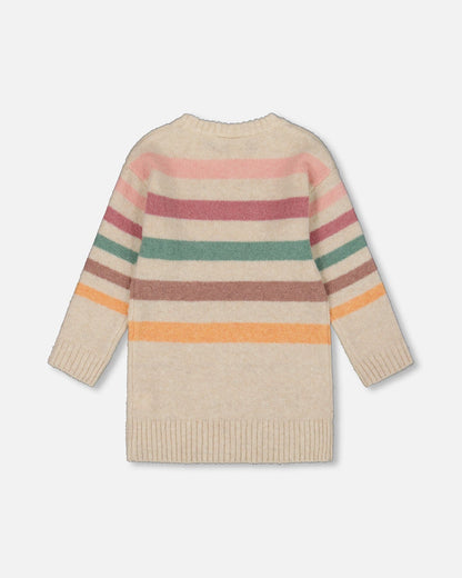 Knitted Tunic Off-White With Stripes-3