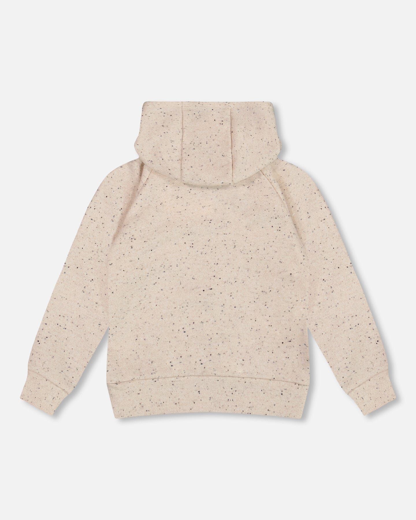 Glittering Beige French Terry Hoodie With Heart Applique-2