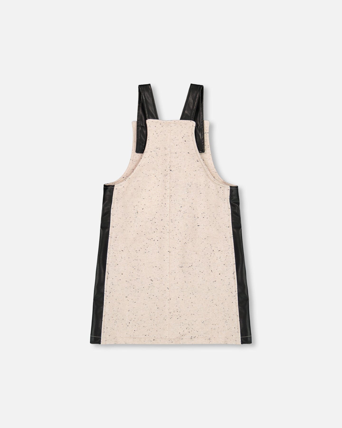 Glittering French Terry Overall Dress Beige And Black-2