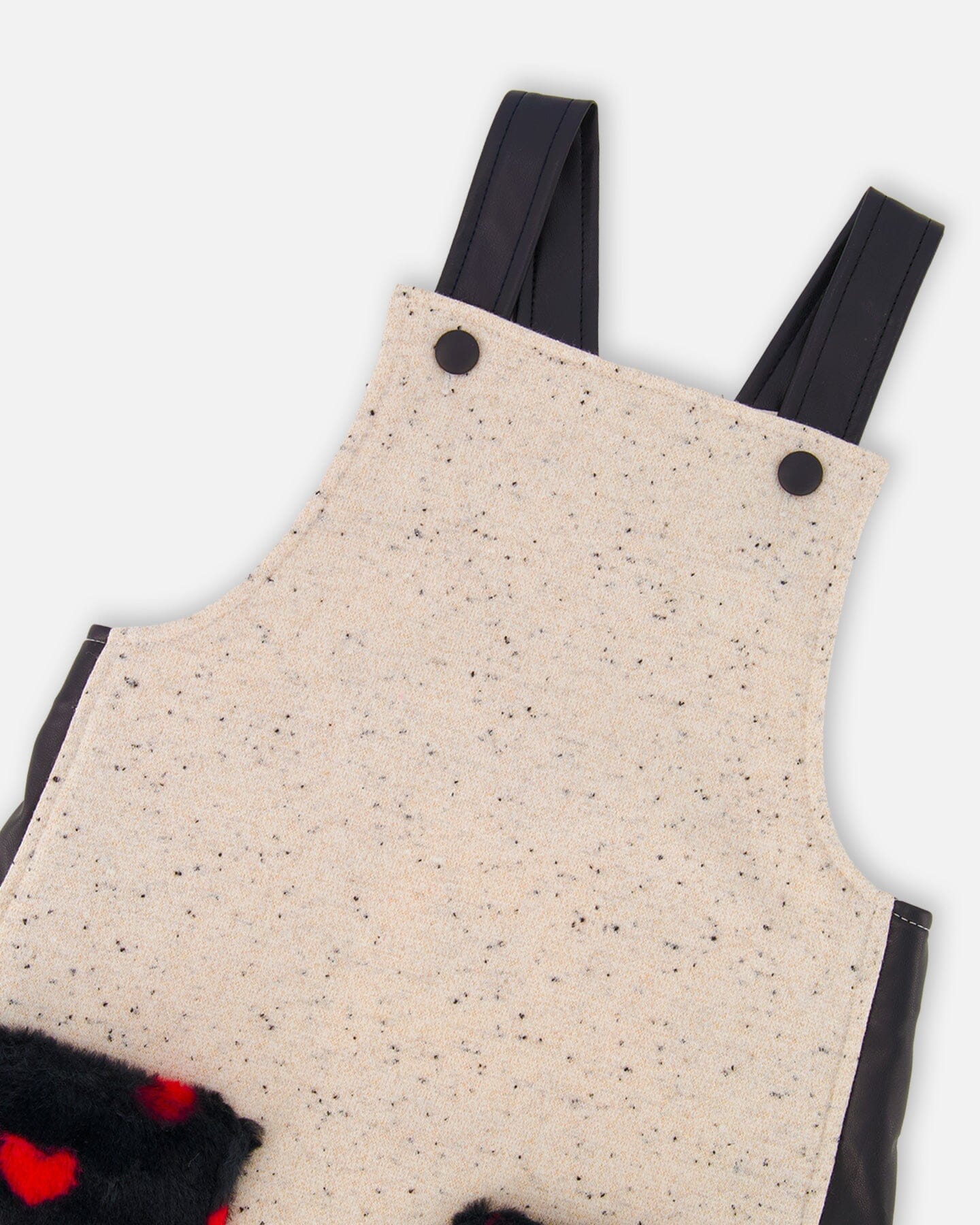 Glittering French Terry Overall Dress Beige And Black-3