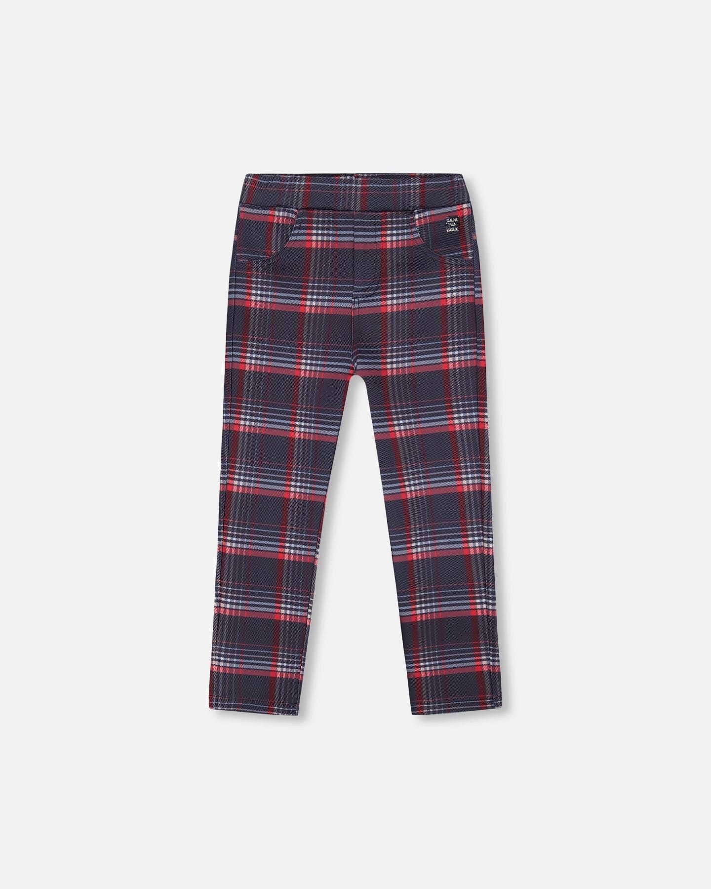 Milano Treggings Red And Navy Plaid-0