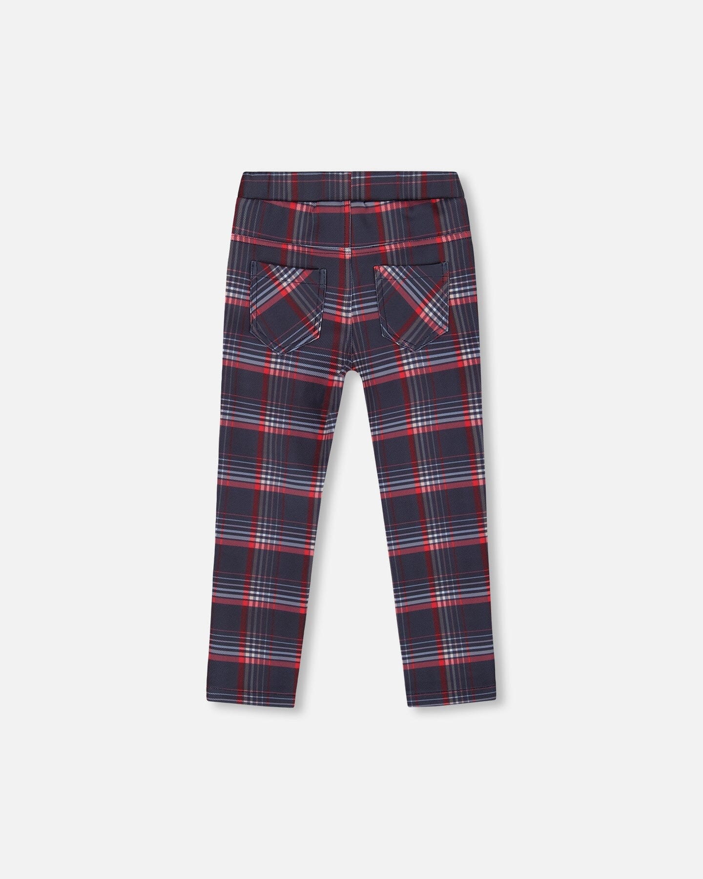 Milano Treggings Red And Navy Plaid-2