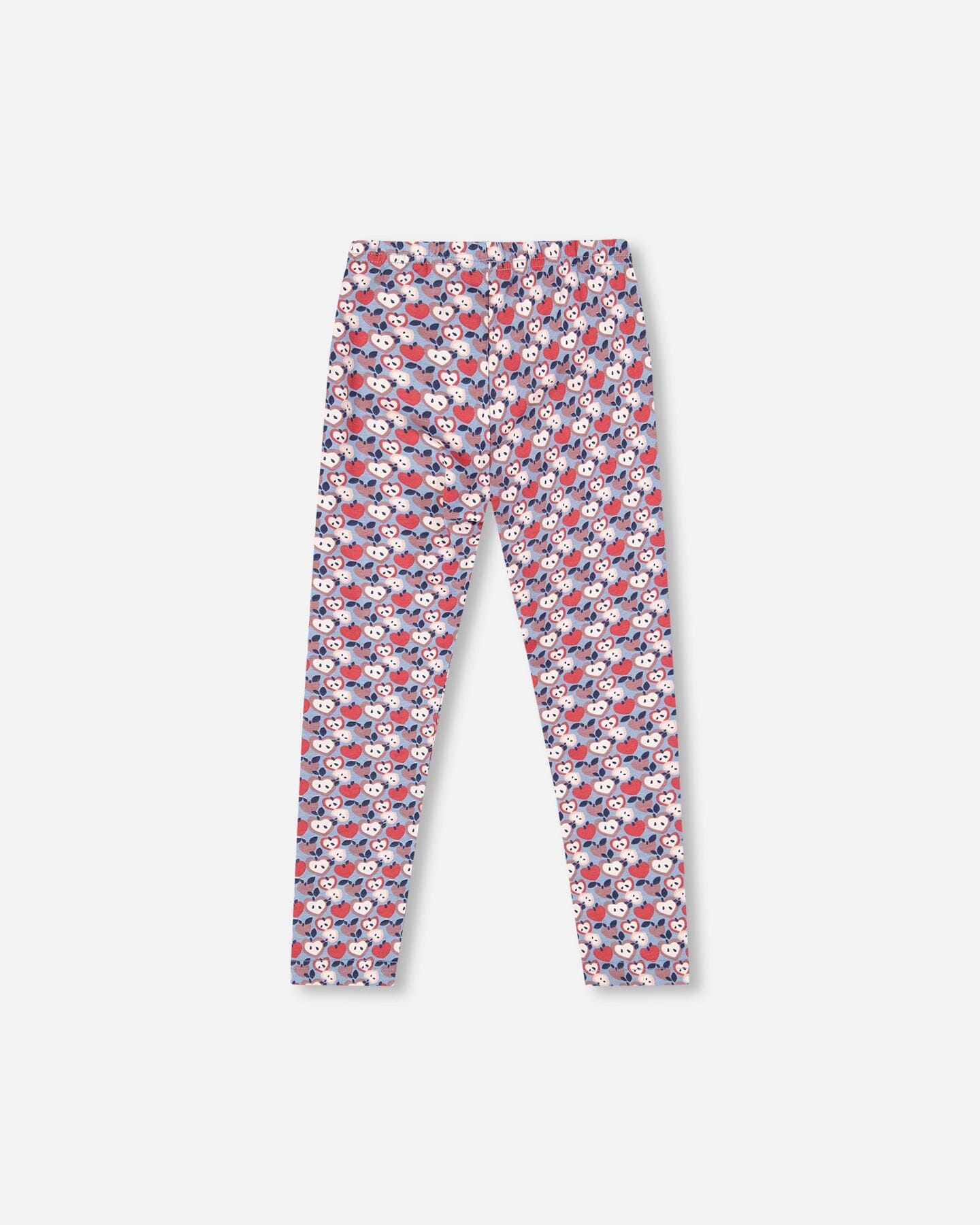 Organic Cotton Leggings Blue Apple Print-2